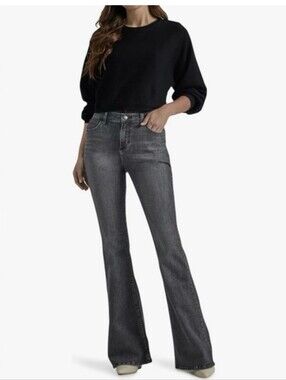 Lee Women's Gray Flared Jeans Size 12 LONG